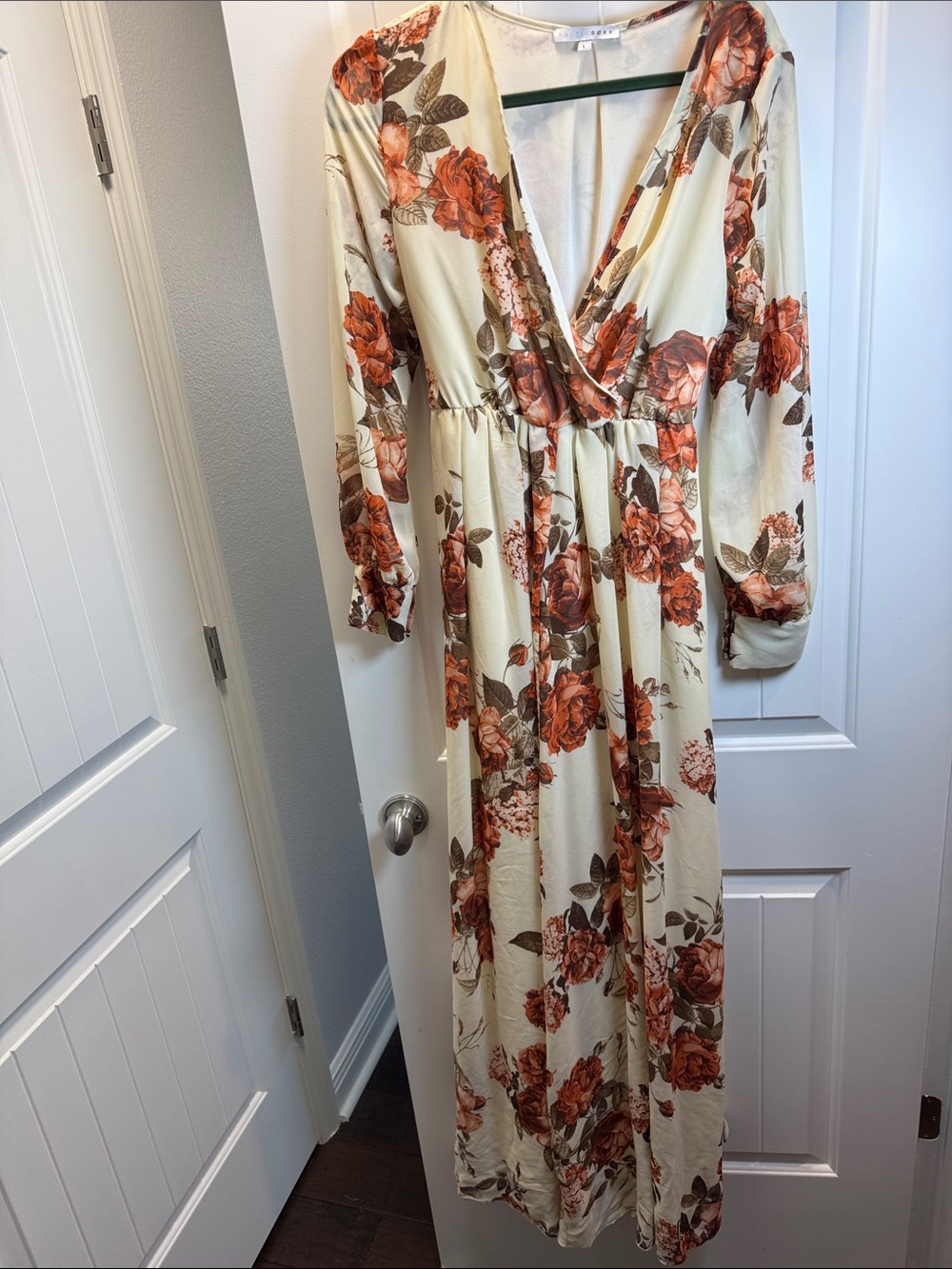 Baltic Born Cream Maxi Dress with Rust Floral Print